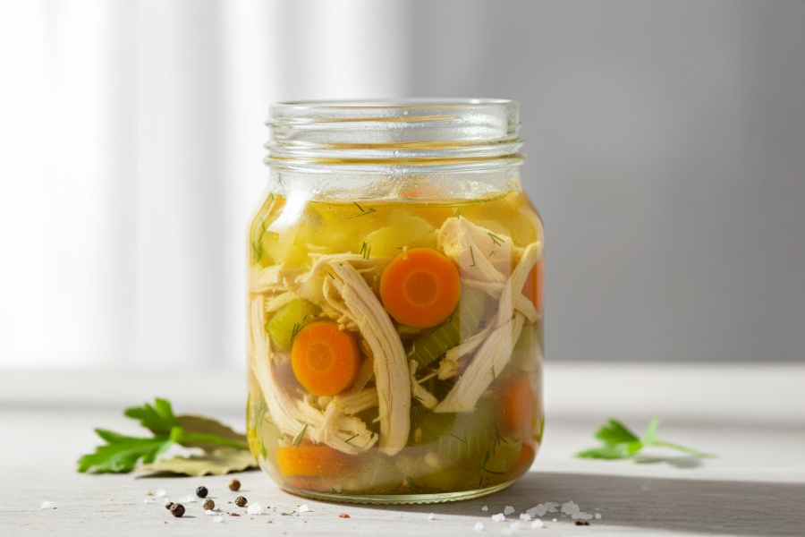 Kräftige Hühnersuppe auf Vorrat