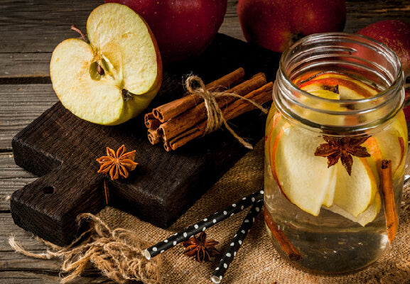 Eingerexte Apfelspalten