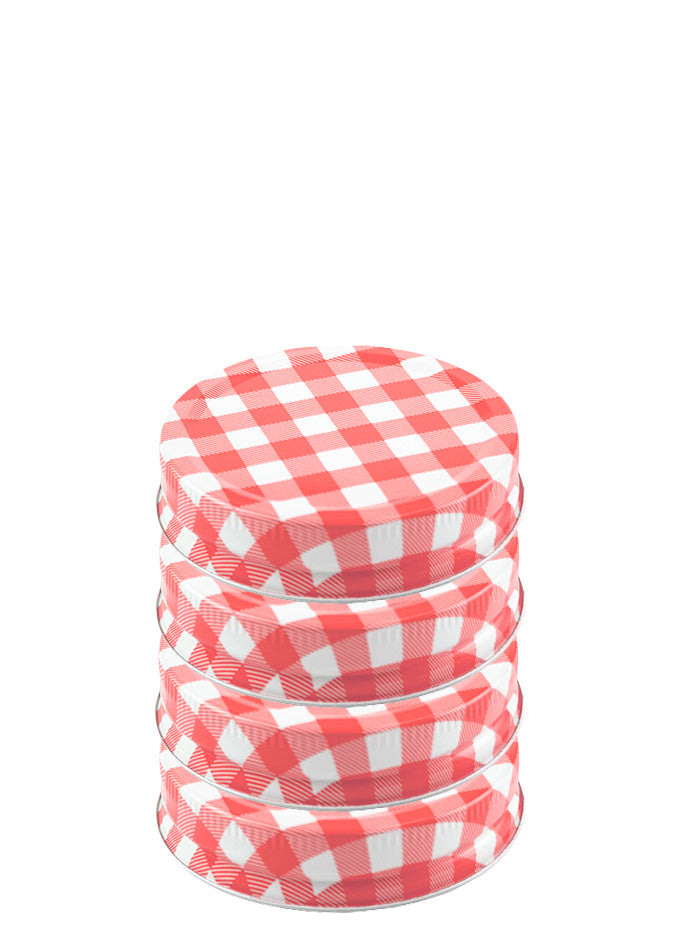 Schraubdeckel GPI 70 rot-weiss-karo (4er)