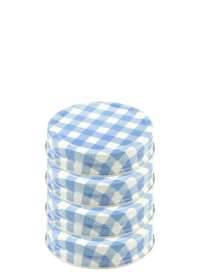 Schraubdeckel GPI 70 blau-weiss-karo (4er)